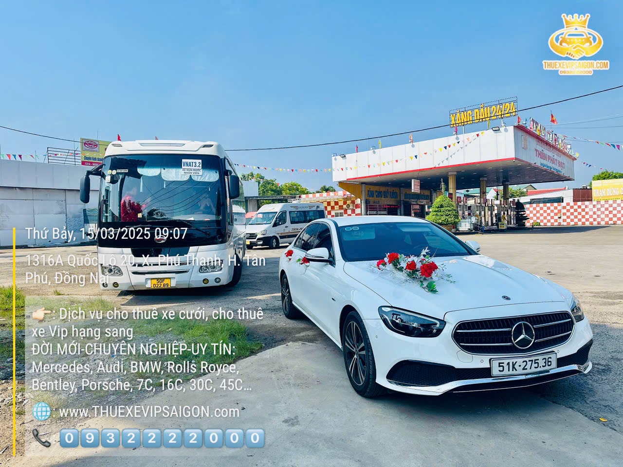 Tập đoàn Bảo Dương cho thuê xe cưới Mercedes ngày 15/3/2025